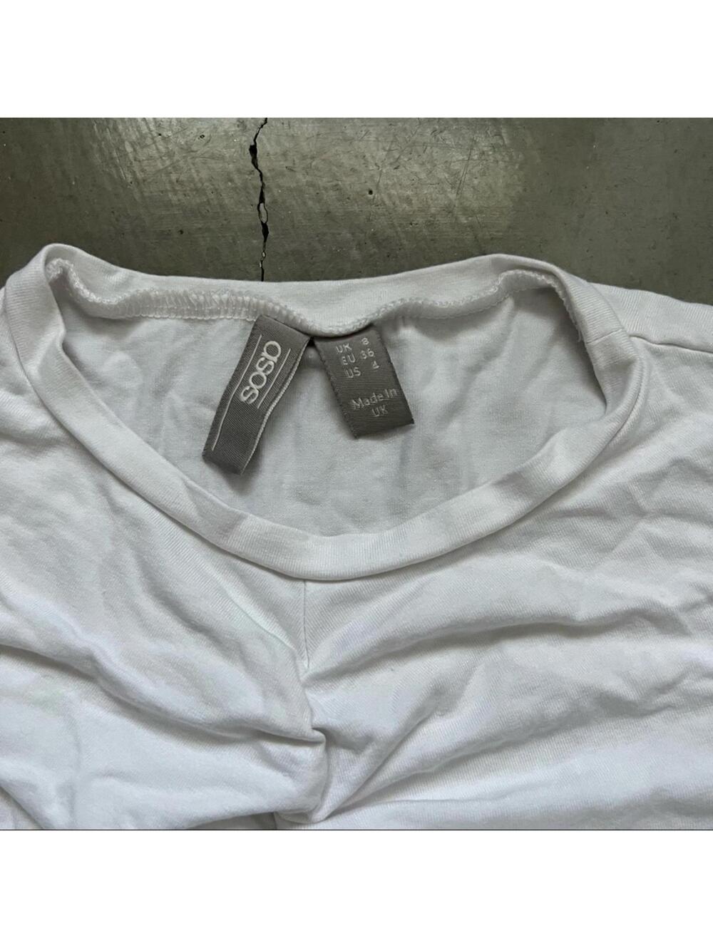 ASOS Design / Ruched Front Crop Top / White - Picture 3 of 3